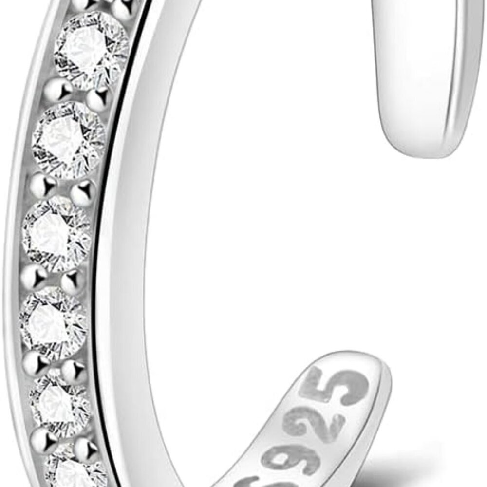 925 Sterling Silver Open Cuff Toe Ring for Women Adjustable Pinky Ring Band Size